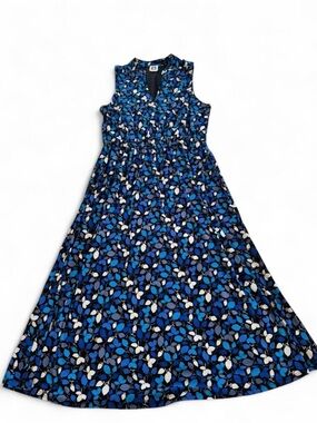 Anne Klein Blue and White Floral Midi Dress